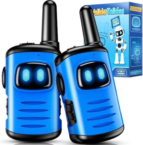 Kids Walkie Talkies Toys for Boys: comedyfun Mini Robots Walkies Talkies 2 Pack Birthday Gifts for 3 4 5 6 7 8 Year Old Boys Toys Age 4 5 6 7 8 Camping Outdoor Games