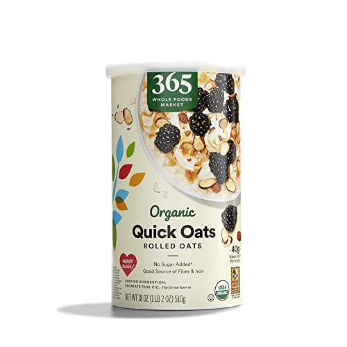 365 by Whole Foods Market, Organic Rolled Quick Oats, 18 Ounce