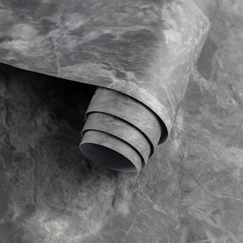 Dark Grey Marble Peel and Stick Wallpaper Gray Matte Granite Contact Wall Paper 16&#34;x354&#34; Self Adhesive and Removable Waterproof Viny Film Paper For Kitchen, Countertops, Walls and Floors, etc.