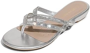 DREAM PAIRS Women&#39;s Fashion Rhinestones Design Slides Sandals