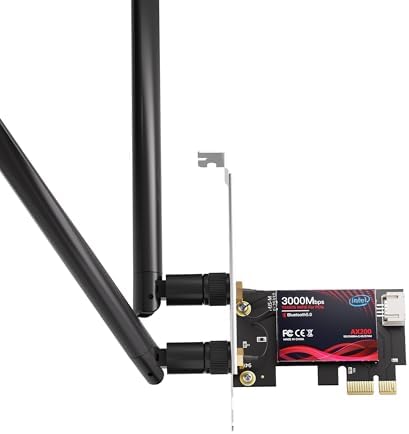 WiFi 6 PCIe Card for Gaming PC with Bluetooth 5.2,3000Mbps Ultra-Low Latency,WPA3 Security,4K Streaming\/VR Ready&#39;Windows 11\/10 Dual Band Adapter