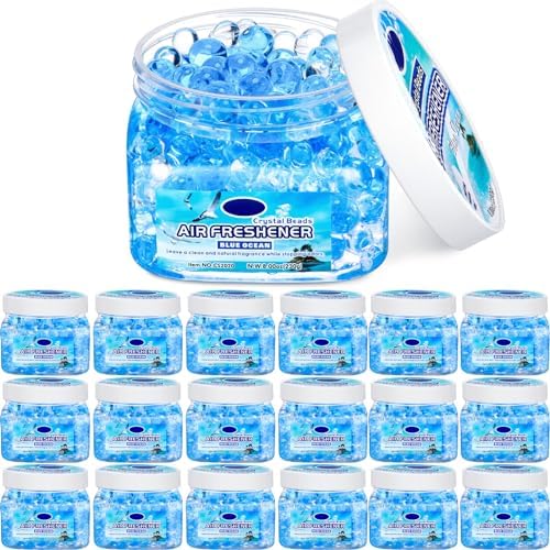 Dansib 18 Pack Odor Eliminator Gel Beads Bulk 8 Ounce Air Freshener Gel Beads Scent Removing Long Lasting Eliminates Odors for Home, Bathrooms, Cars, Boats, RVs and Pet Areas(Ocean)