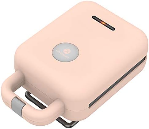 LIVEN - Mini Waffle Maker with 3 Shapes Removable Plates (Electric, Non-Stick), Small Chaffles Iron, Breakfast Machine for Belgian, Fried Donut, Hash Browns, Kids\/Individual\/Home (Pink)