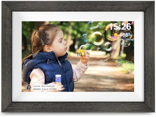Frameo Digital Photo Frame,10.1 Inch WiFi Smart Digital Picture Frame with HD IPS Touch Screen,Auto-Rotate,Send Pictures from Anywhere via Frameo APP,Gifts for Mom
