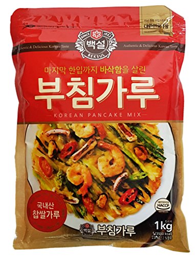 CJ Beksul Frying Mix \/ Korean Pancake Mix (백설 튀김가루 \/ 부침가루) (Korean Pancake Mix (2.2 lb), 2 Pack)