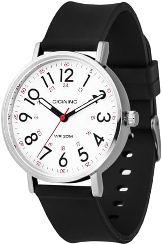 cicininc Nurse Watch for Women&amp;Men,Analog Nursing Watches with 12\/24 Hour Military Time,Second Hand