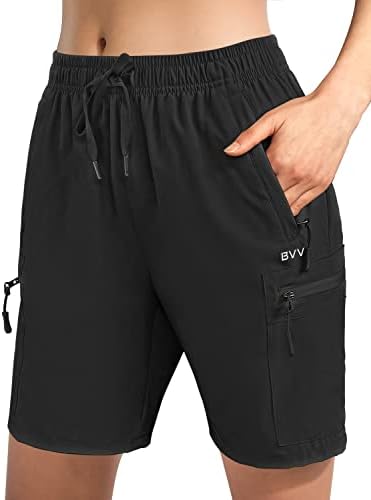 BVVU Women&#39;s Hiking Cargo Shorts Lightweight 7&#34; Athletic Shorts for Women Quick Dry Casual Travel with Pockets
