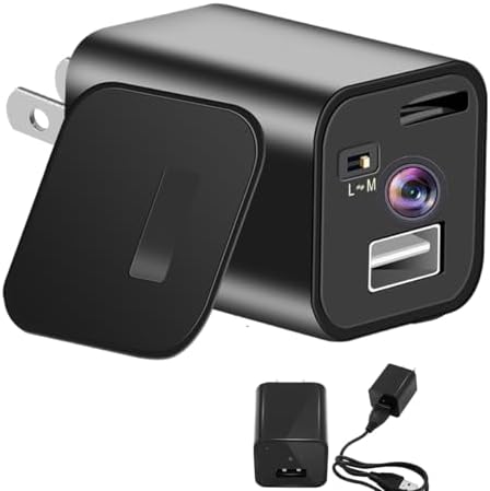 2025 new hidden camera detector with charger, 1080P secure portable camera, mini nanny camera with loop, suitable for indoor/outdoor monitoring, no audio, no WiFi, up to 64GB SD card (not included in 