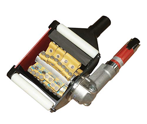 CS Unitec Hand-Held Scarifier-RotopeenTM 4&#34; W with Carbide Flexible C Flaps - for Metal &amp; Concrete - Air Powered - Made in The UK