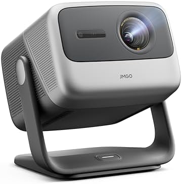 JMGO N1S Pro Triple Laser 4K Projector with WiFi and Bluetooth, 2250 ISO Lumens, 1600:1 Contrast, GTV, 360° Real-time Auto Focus, 300&#34;, HDR10, Dolby Digital Plus, Portable for Home Outdoor