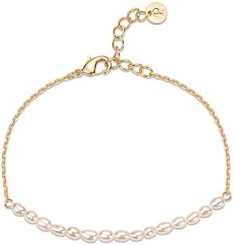 PAVOI 18K Gold Plated Beaded Freshwater Cultured Pearl Bracelet for Women  Dainty Bracelet with Pearl Beads