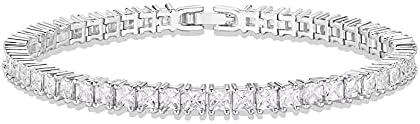 PAVOI 14K Gold Plated Cubic Zirconia Classic Tennis Bracelet  Gold Bracelets for Women  4mm CZ, Size 6.5-7.5 Inch