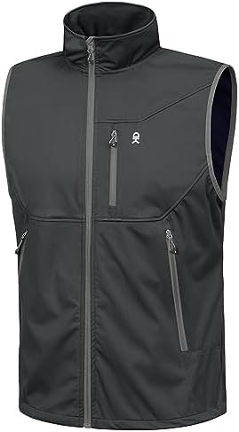 Little Donkey Andy Men&#39;s Lightweight Softshell Vest Windproof Sleeveless Jacket for Travel Hiking Running Golf