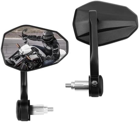 DREAMIZER Aluminum Motorcycle Handle Mount Bar End Mirror, Rearview End Bar Mirrors Universal 7\/8&#34; or 1&#34; Handlebar, Compatible with Most Motorcycles, E-bike, Scooters