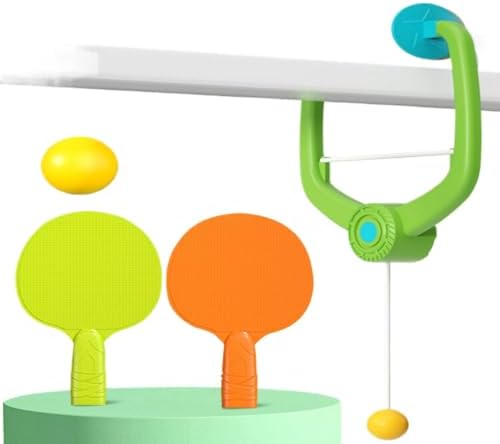 KBBYT Suspended Table Tennis Exercise Machine Neck and Back Massager Indoor Suspended Soldier Racet Self Exercise Machine Home, Office Body Electric Massagers