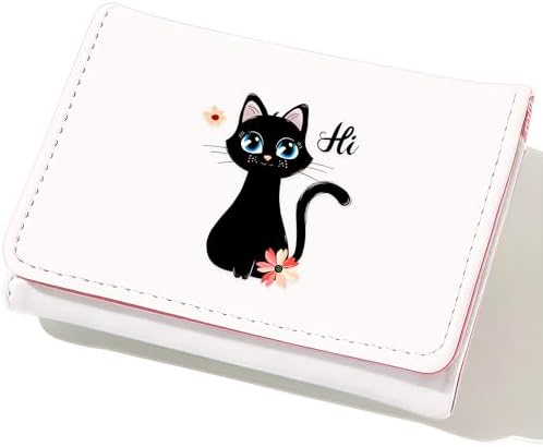 BJDAMAI Black Cat Wallet For Teens Kids Girls Age 6,7,8,9,10,11,12, Small Slim Thin Mini Compact Women Wallet, Animal Lovers Gifts Stuff, Cash Card Coin Pocket Window For Female!