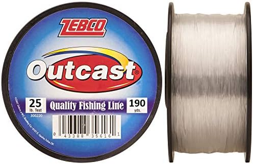 Zebco Outcast Monofilament Fishing Line, Low Memory and Stretch, High Tensile Strength