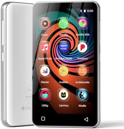 Innioasis MP3 Player with Bluetooth and WiFi, 160GB MP3 Player with Spotify for Kids, 4&#34; Touch Screen Android MP3 MP4 Player with Pandora,Amazon Music,Audible,Libby,Audiobooks(White)