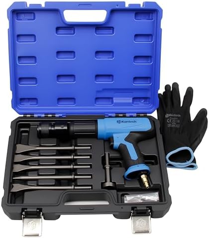7PCS Air Hammer Kit, Pneumatic Hammers 2500 BPM, Air Hammer Piece Chisel Set with Carrying Case &amp; Gloves