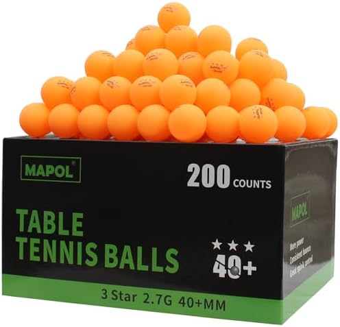 MAPOL 200 Count Table Tennis Balls, 3 Star Advanced Training Ball, Bulk Ping Pong Balls for Indoor &amp; Outdoor Sports