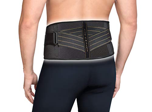 Copper Fit Pro Back Support, Black with Copper Trim, Large\/X-Large, Unisex Waist Size 39\u201D-50\u201D (CFBACK)